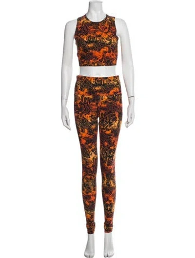 Pre-owned Marcell Von Berlin Animal Print Pant Set W/ Tags In Orange