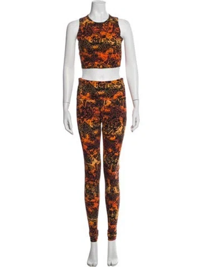 Pre-owned Marcell Von Berlin Animal Print Pant Set W/ Tags In Orange