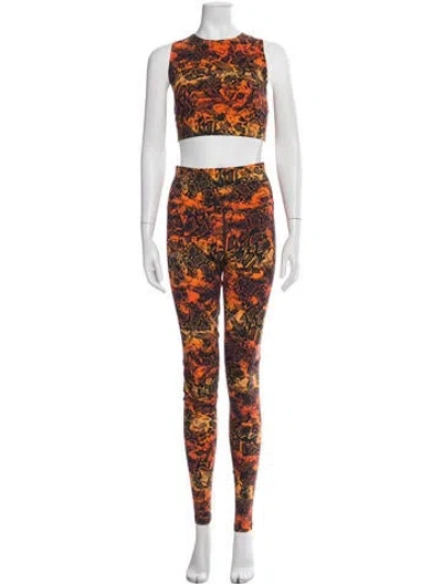 Pre-owned Marcell Von Berlin Animal Print Pant Set W/ Tags In Orange
