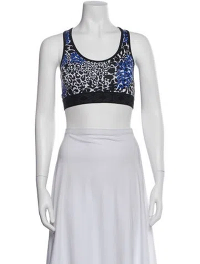 Pre-owned Marcell Von Berlin Animal Print Scoop Neck Sports Bra W/ Tags In White
