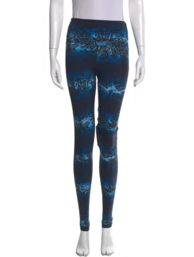 Pre-owned Marcell Von Berlin Animal Print Skinny Leg Pants W/ Tags In Blue