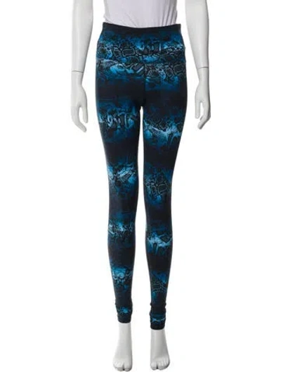 Pre-owned Marcell Von Berlin Animal Print Skinny Leg Pants W/ Tags In Blue