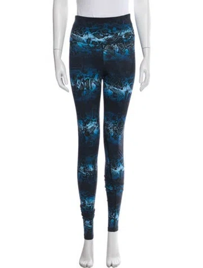 Pre-owned Marcell Von Berlin Animal Print Skinny Leg Pants W/ Tags In Blue