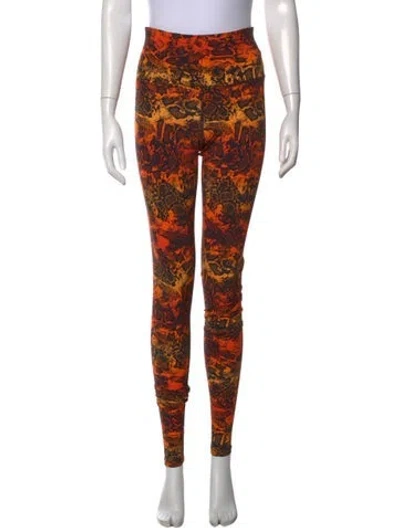 Pre-owned Marcell Von Berlin Animal Print Skinny Leg Pants W/ Tags In Orange