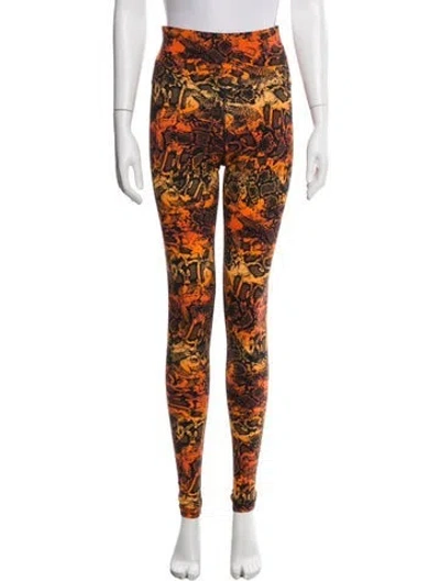Pre-owned Marcell Von Berlin Animal Print Skinny Leg Pants W/ Tags In Orange