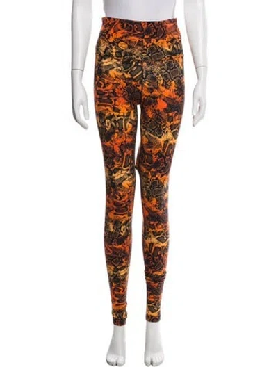 Pre-owned Marcell Von Berlin Animal Print Skinny Leg Pants W/ Tags In Orange