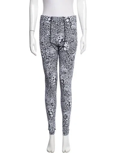 Pre-owned Marcell Von Berlin Animal Print Skinny Leg Pants In White