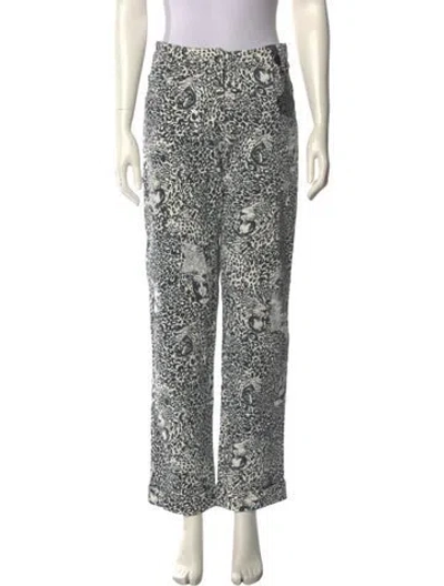 Pre-owned Marcell Von Berlin Animal Print Straight Leg Pants W/ Tags In Black