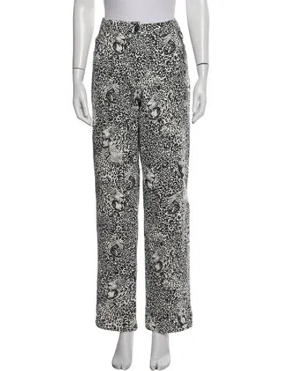 Pre-owned Marcell Von Berlin Animal Print Straight Leg Pants W/ Tags In White