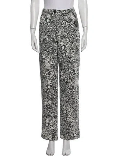 Pre-owned Marcell Von Berlin Animal Print Straight Leg Pants W/ Tags In White