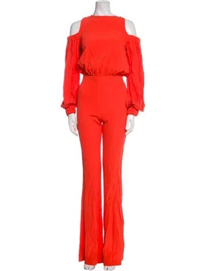 Pre-owned Marcell Von Berlin Bateau Neckline Jumpsuit W/ Tags In Orange