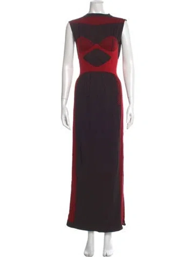 Pre-owned Marcell Von Berlin Bateau Neckline Long Dress In Multi