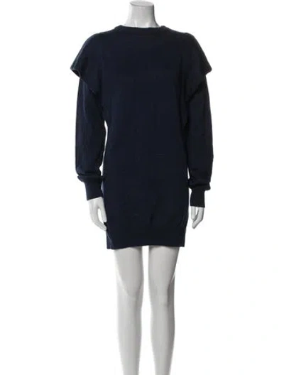 Pre-owned Marcell Von Berlin Bateau Neckline Mini Dress In Blue