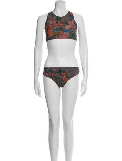 Pre-owned Marcell Von Berlin Camouflage Print Bikini In Multi