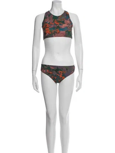 Pre-owned Marcell Von Berlin Camouflage Print Bikini In Multi