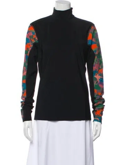 Pre-owned Marcell Von Berlin Camouflage Print Mock Neck Top W/ Tags In Black