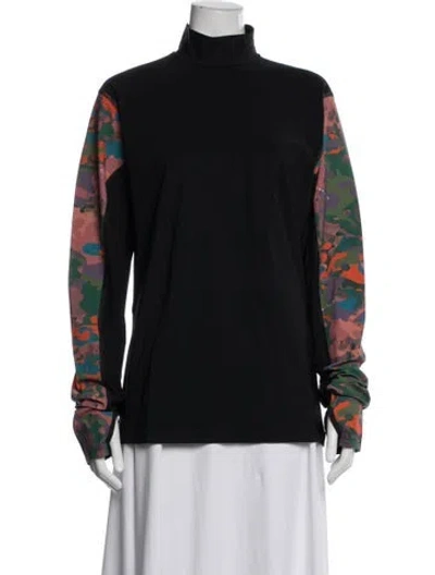 Pre-owned Marcell Von Berlin Camouflage Print Mock Neck Top W/ Tags In Black