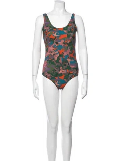 Pre-owned Marcell Von Berlin Camouflage Print One-piece W/ Tags In Purple
