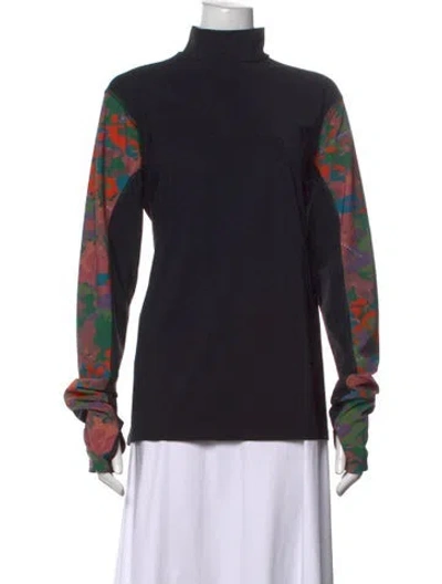 Pre-owned Marcell Von Berlin Camouflage Print Turtleneck Top W/ Tags In Black
