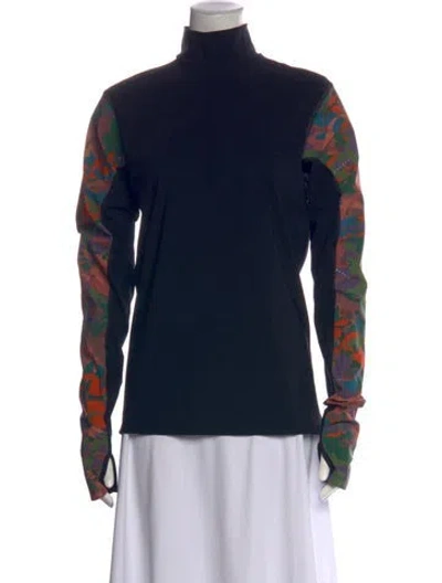 Pre-owned Marcell Von Berlin Camouflage Print Turtleneck Top W/ Tags In Blue