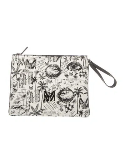 Pre-owned Marcell Von Berlin Canvas Clutch In Black/white