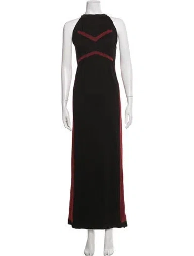 Pre-owned Marcell Von Berlin Colorblock Pattern Long Dress In Black