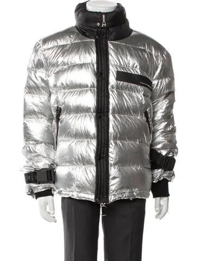 Pre-owned Marcell Von Berlin Colorblock Pattern Puffer Coat In Black
