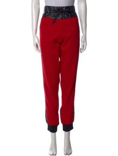 Pre-owned Marcell Von Berlin Colorblock Pattern Skinny Leg Pants W/ Tags In Red