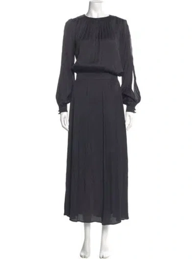 Pre-owned Marcell Von Berlin Crew Neck Midi Length Dress In Gray