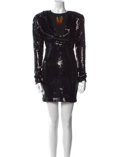 Pre-owned Marcell Von Berlin Crew Neck Mini Dress W/ Tags In Black