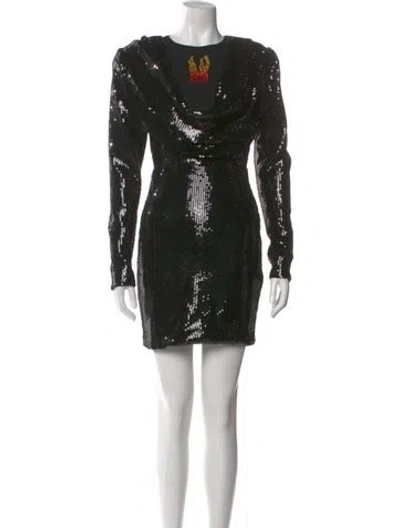 Pre-owned Marcell Von Berlin Crew Neck Mini Dress W/ Tags In Black