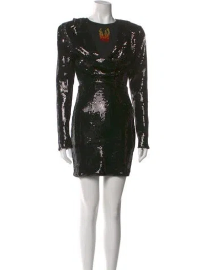 Pre-owned Marcell Von Berlin Crew Neck Mini Dress W/ Tags In Black