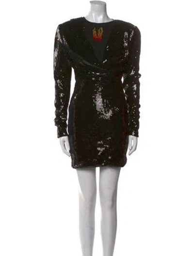 Pre-owned Marcell Von Berlin Crew Neck Mini Dress W/ Tags In Black