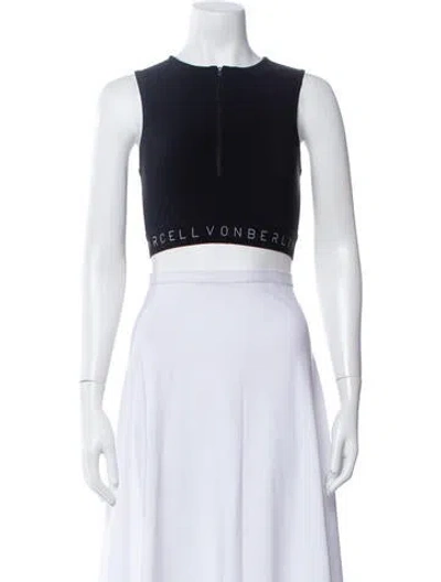 Pre-owned Marcell Von Berlin Crew Neck Sleeveless Crop Top In Black