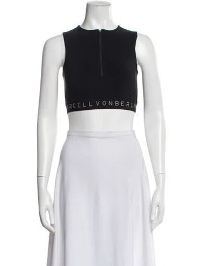 Pre-owned Marcell Von Berlin Crew Neck Sleeveless Crop Top In Blue