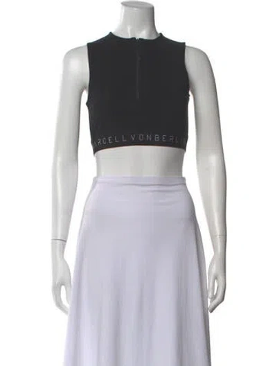 Pre-owned Marcell Von Berlin Crew Neck Sleeveless Crop Top W/ Tags In Black