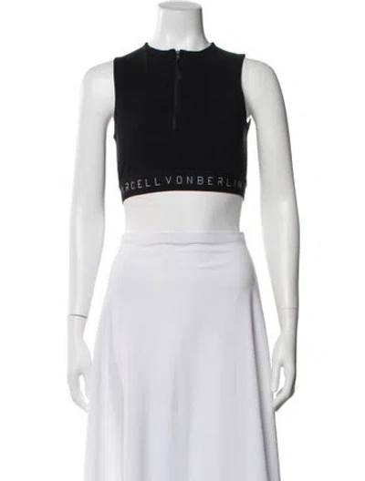 Pre-owned Marcell Von Berlin Crew Neck Sleeveless Crop Top W/ Tags In Gray