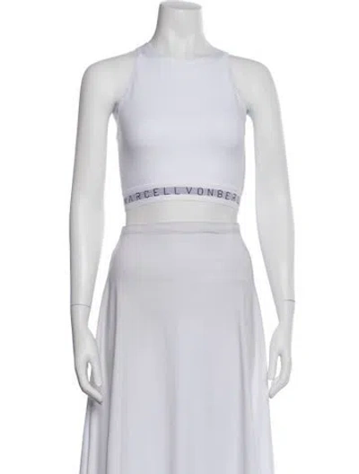 Pre-owned Marcell Von Berlin Crew Neck Sleeveless Crop Top W/ Tags In White