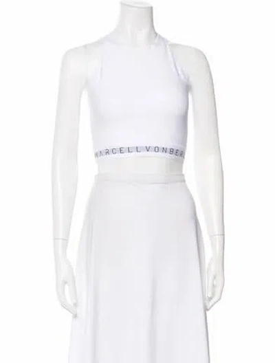 Pre-owned Marcell Von Berlin Crew Neck Sleeveless Crop Top W/ Tags In White