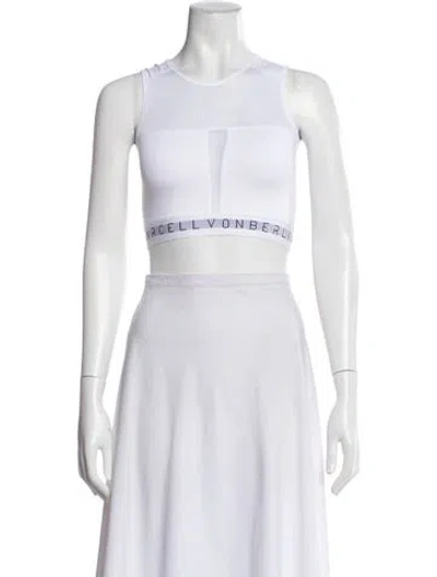 Pre-owned Marcell Von Berlin Crew Neck Sleeveless Crop Top In White