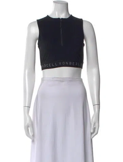 Pre-owned Marcell Von Berlin Crew Neck Sleeveless Sports Bra W/ Tags In Black