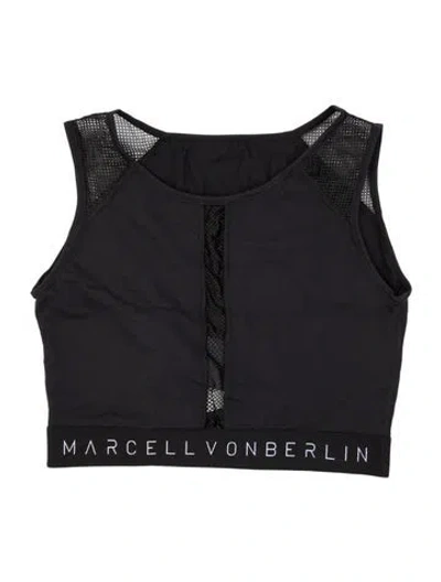 Pre-owned Marcell Von Berlin Crew Neck Sleeveless Sports Bra W/ Tags In Black