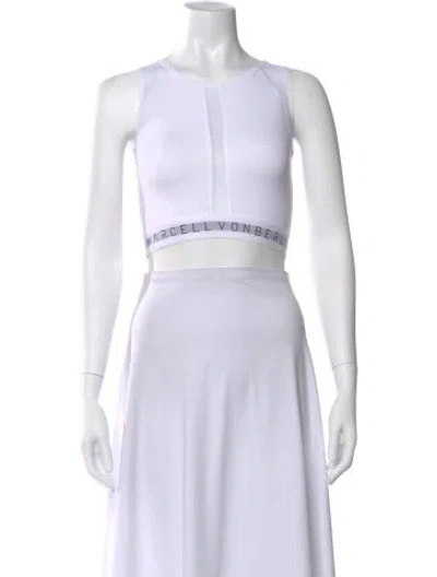 Pre-owned Marcell Von Berlin Crew Neck Sleeveless Sports Bra In White