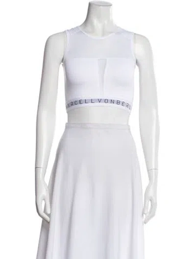 Pre-owned Marcell Von Berlin Crew Neck Sleeveless Sports Bra In White