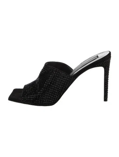 Pre-owned Marcell Von Berlin Crystal Slides In Black