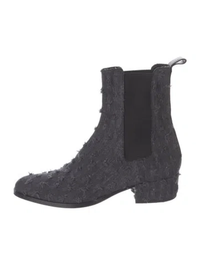 Pre-owned Marcell Von Berlin Denim Patterned Chelsea Boots In Black