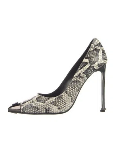 Pre-owned Marcell Von Berlin Embossed Leather Animal Print Pumps In Multi