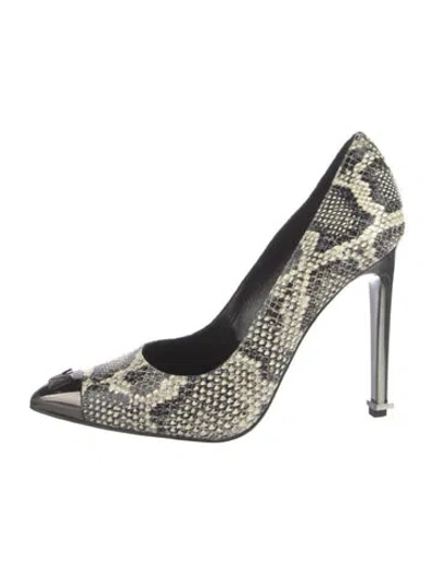 Pre-owned Marcell Von Berlin Embossed Leather Animal Print Pumps In Multicolor