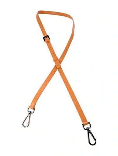 Pre-owned Marcell Von Berlin Embossed Leather Bag Strap In Orange