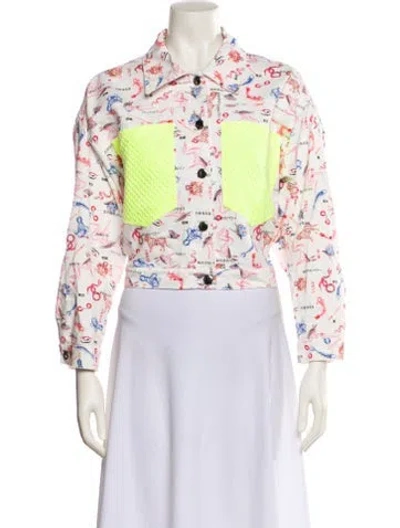 Pre-owned Marcell Von Berlin Floral Print Jacket In White